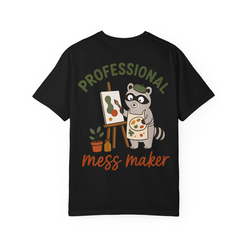 Professional Mess Maker T-Shirt — Cute Raccoon Artist Graphic Tee
