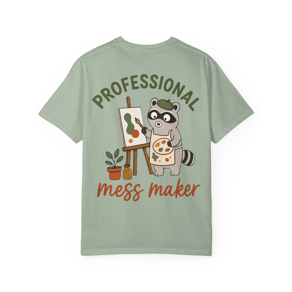 Professional Mess Maker T-Shirt — Cute Raccoon Artist Graphic Tee