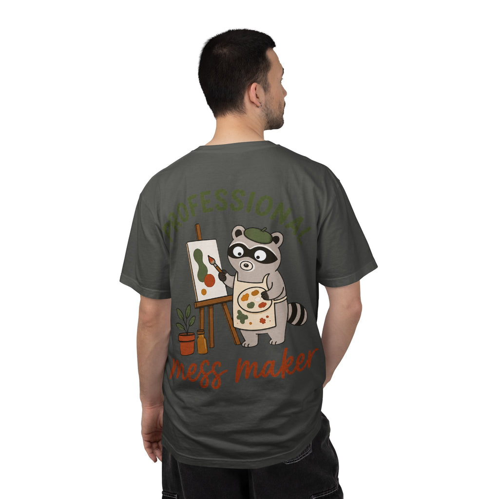 Professional Mess Maker T-Shirt — Cute Raccoon Artist Graphic Tee