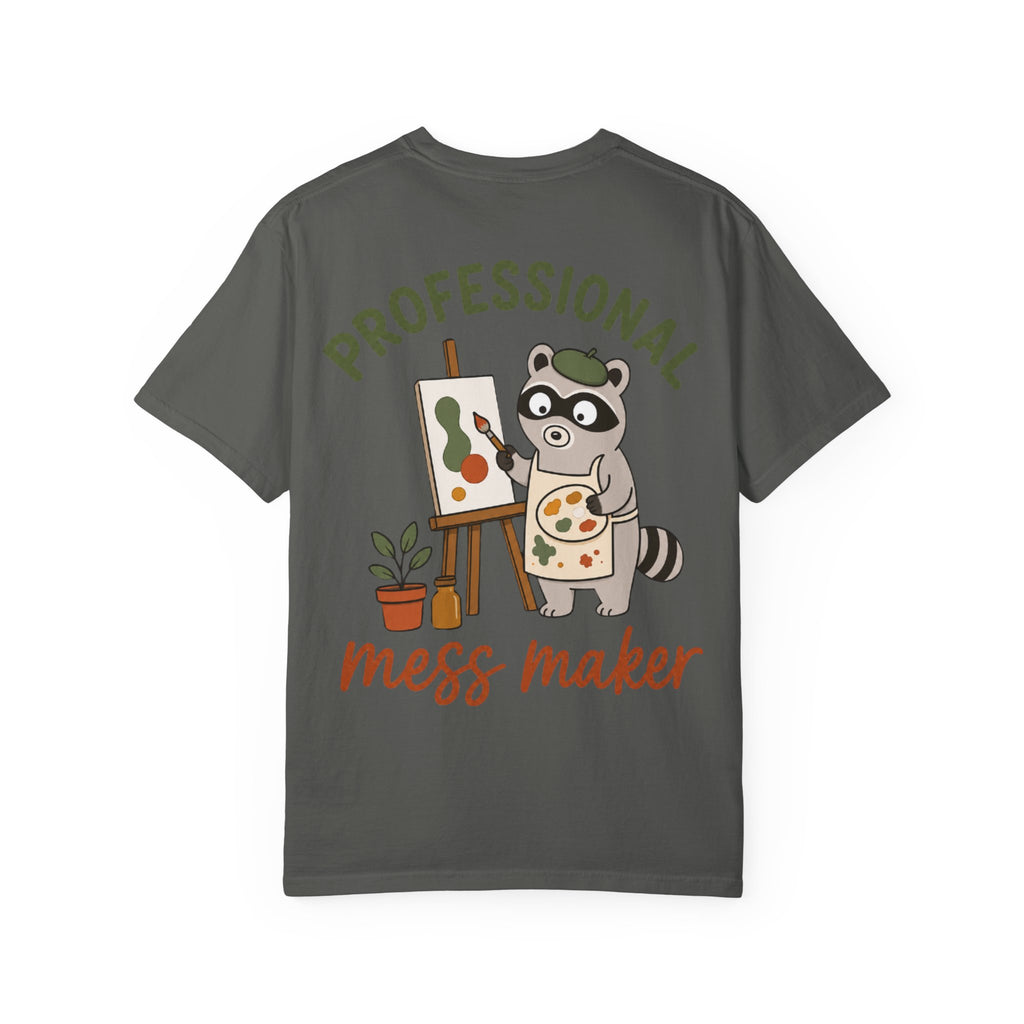 Professional Mess Maker T-Shirt — Cute Raccoon Artist Graphic Tee