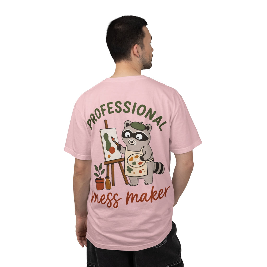 Professional Mess Maker T-Shirt — Cute Raccoon Artist Graphic Tee