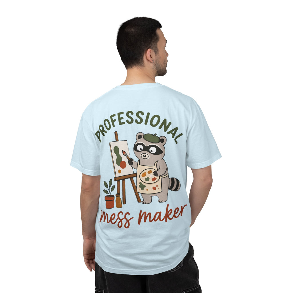 Professional Mess Maker T-Shirt — Cute Raccoon Artist Graphic Tee
