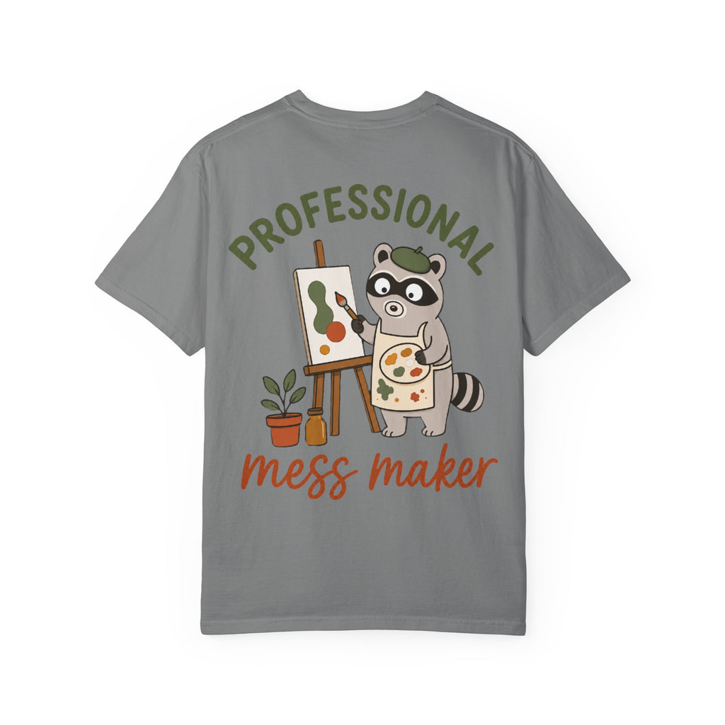 Professional Mess Maker T-Shirt — Cute Raccoon Artist Graphic Tee