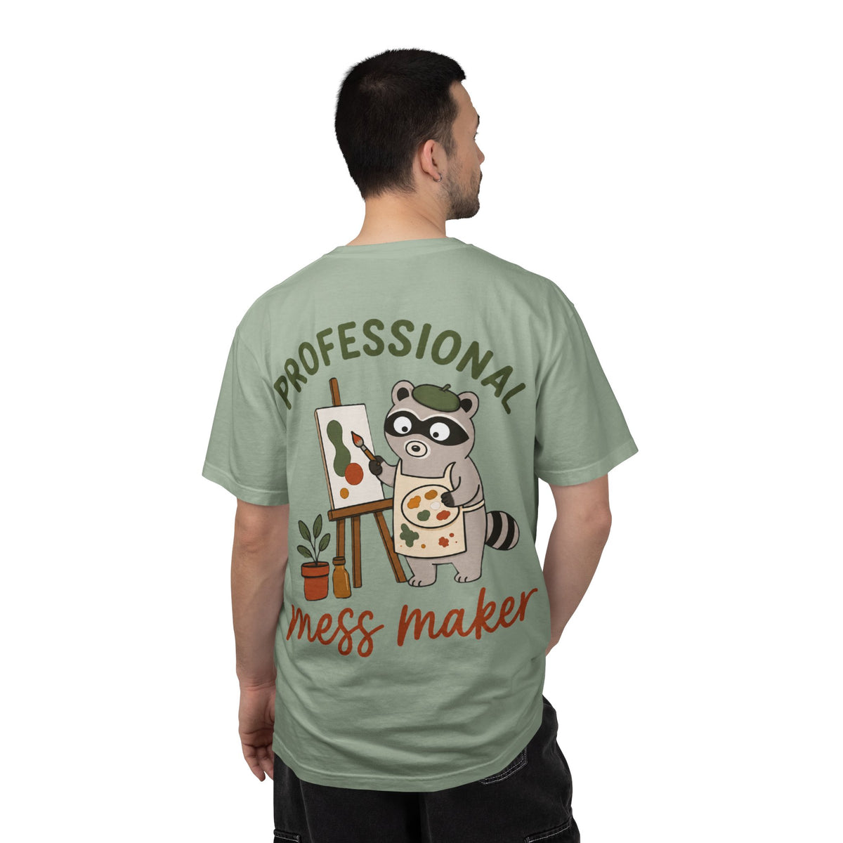 Professional Mess Maker T-Shirt — Cute Raccoon Artist Graphic Tee