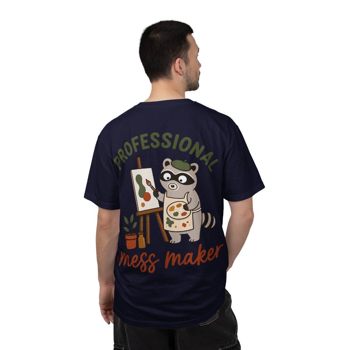 Professional Mess Maker T-Shirt — Cute Raccoon Artist Graphic Tee