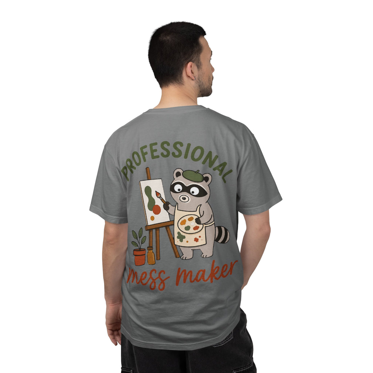 Professional Mess Maker T-Shirt — Cute Raccoon Artist Graphic Tee