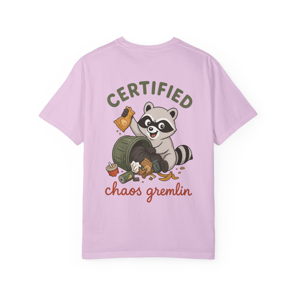 T-Shirt — "Certified Chaos Gremlin" Cute Raccoon Graphic Tee