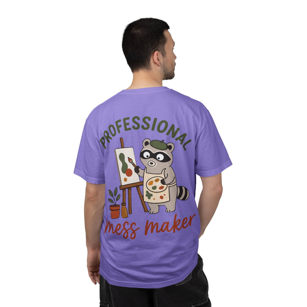 Professional Mess Maker T-Shirt — Cute Raccoon Artist Graphic Tee