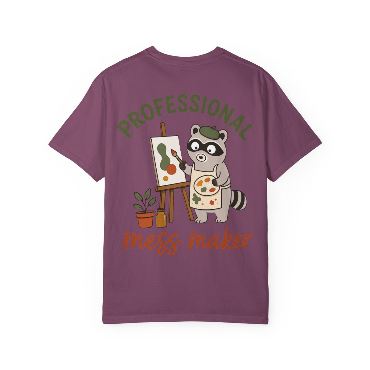 Professional Mess Maker T-Shirt — Cute Raccoon Artist Graphic Tee