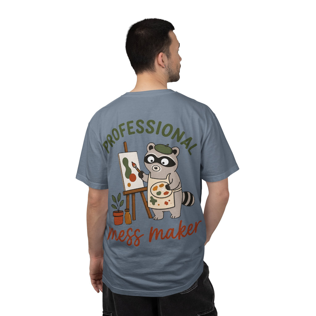 Professional Mess Maker T-Shirt — Cute Raccoon Artist Graphic Tee