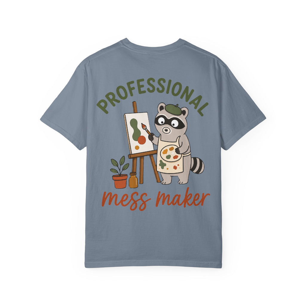 Professional Mess Maker T-Shirt — Cute Raccoon Artist Graphic Tee
