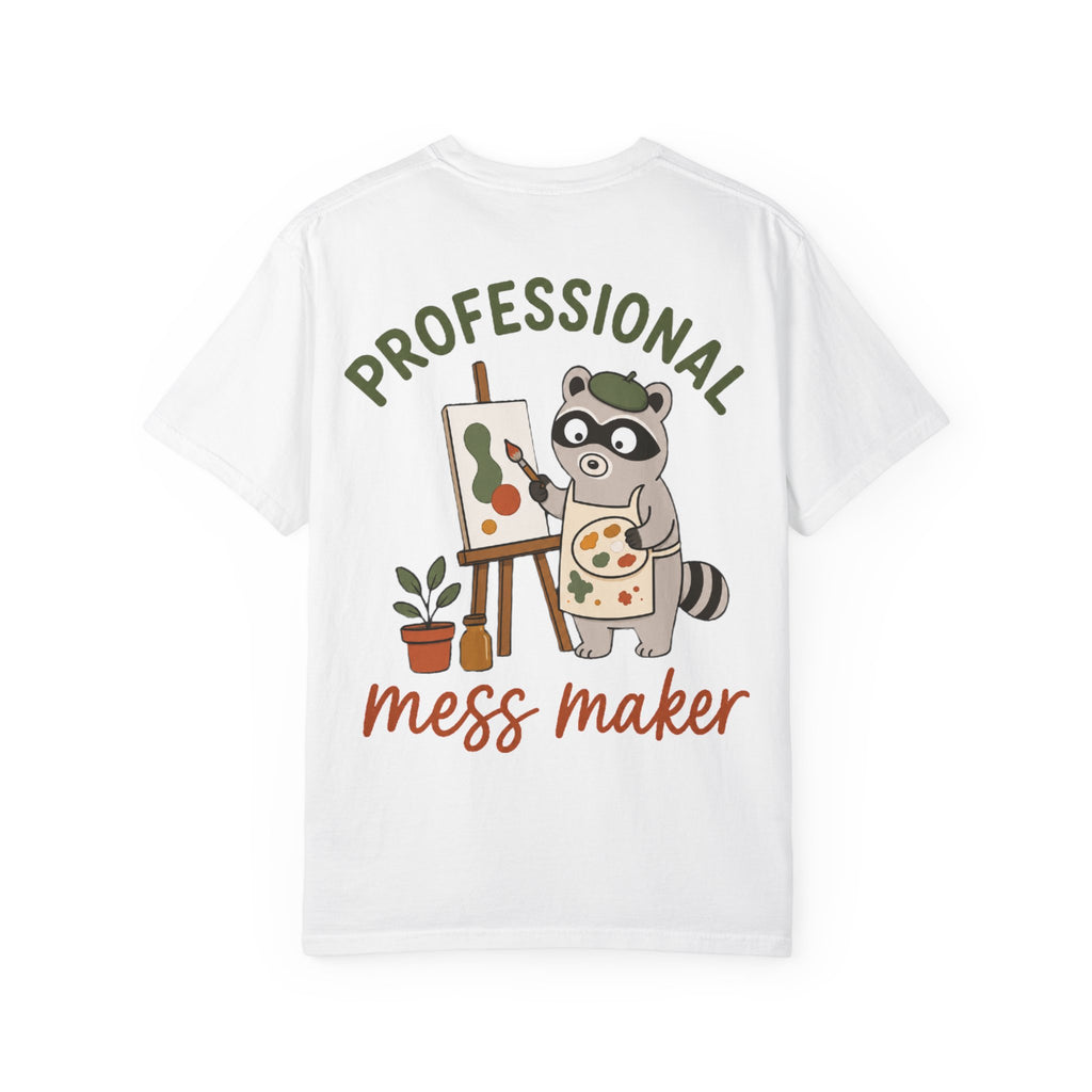 Professional Mess Maker T-Shirt — Cute Raccoon Artist Graphic Tee
