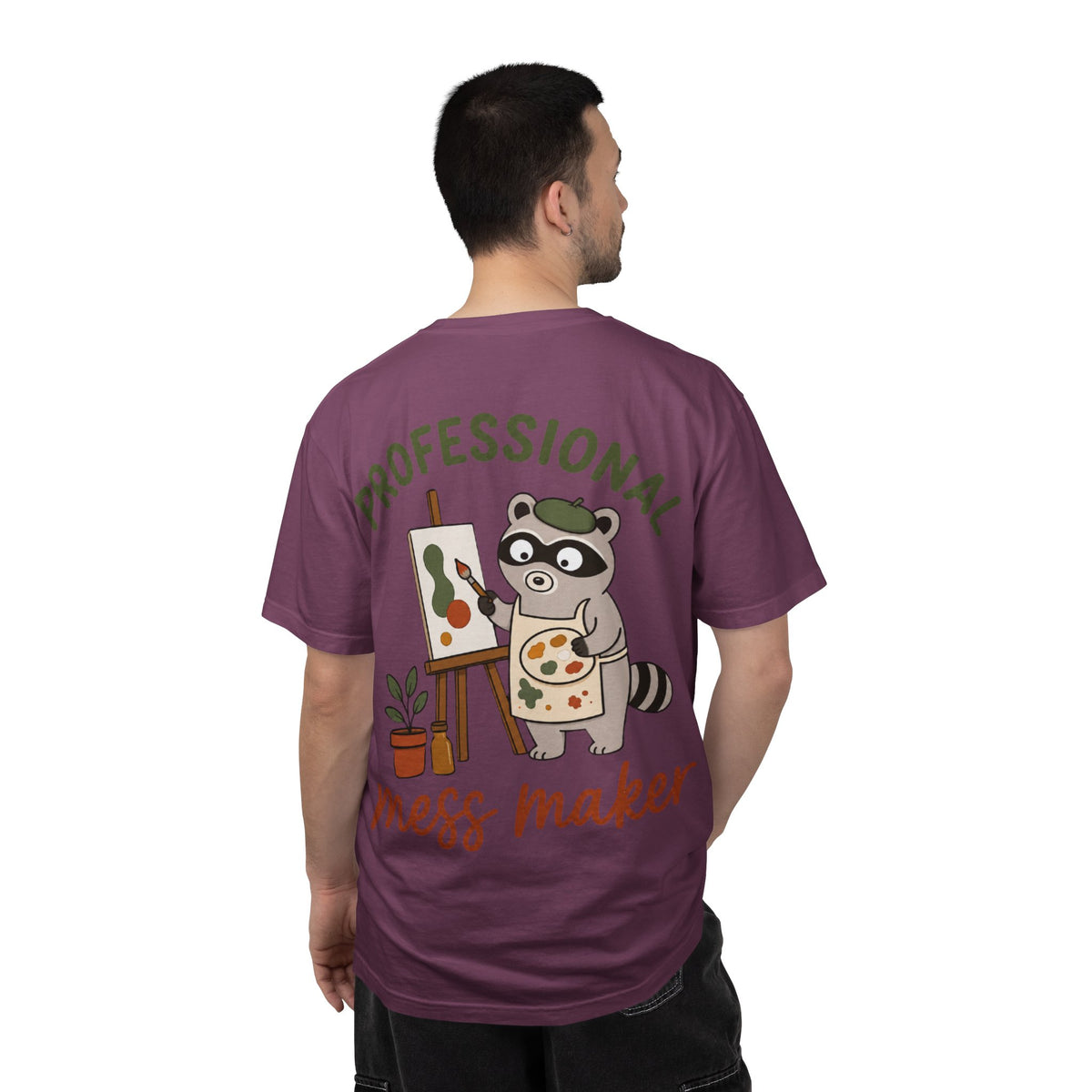 Professional Mess Maker T-Shirt — Cute Raccoon Artist Graphic Tee